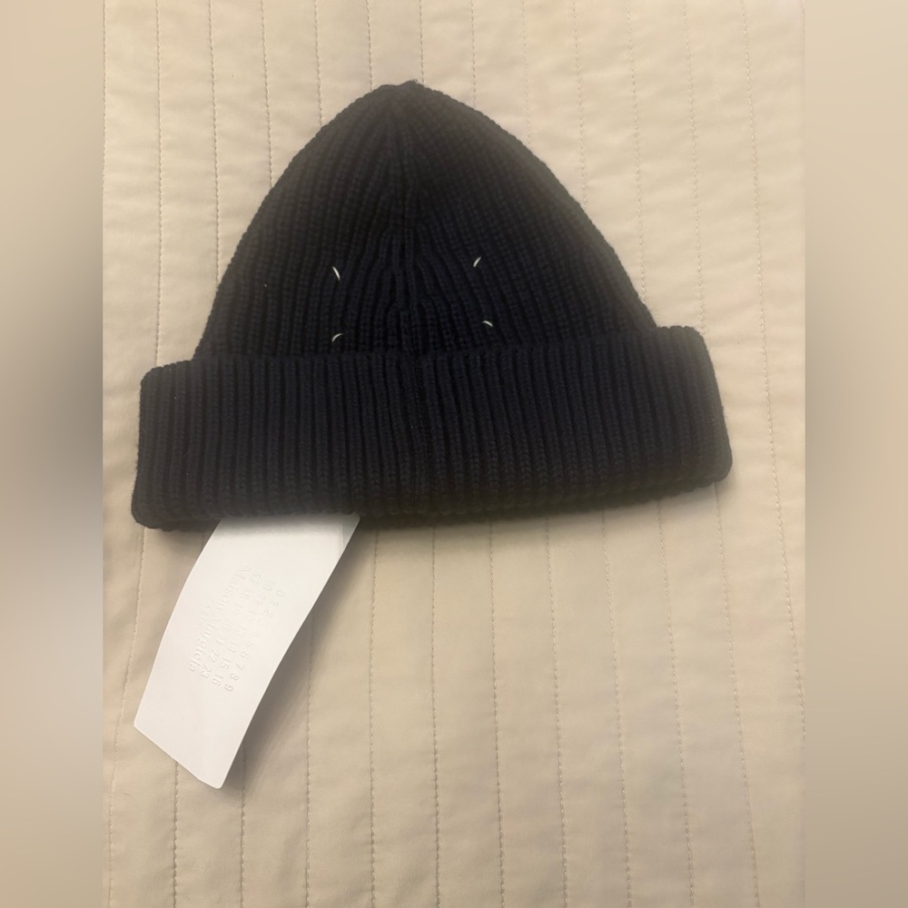 Maison Martin Margiela Dark Blue Knit Hat beanie nwt Italy gift able  men women - Picture 3 of 13